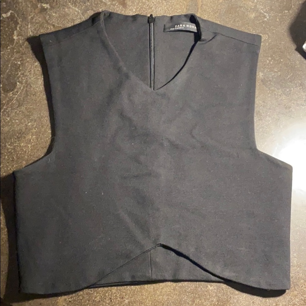 Zara Woman Black Sexy V Crop Top - Picture 4 of 7